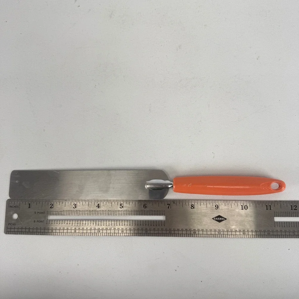 Vintage Ekco Stainless Steel Icing Spatula Orange Handle Made in USA 10.5 Inch